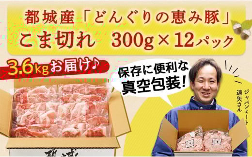 「どんぐりの恵み豚」こま切れ3.6kg_MJ-1115_(都城市) 都城産 こま切れ どんぐりの恵み豚 どんぐり粉 コプラフレーク こだわり 「コク」「サッパリ」野菜炒め 豚汁 豚肉