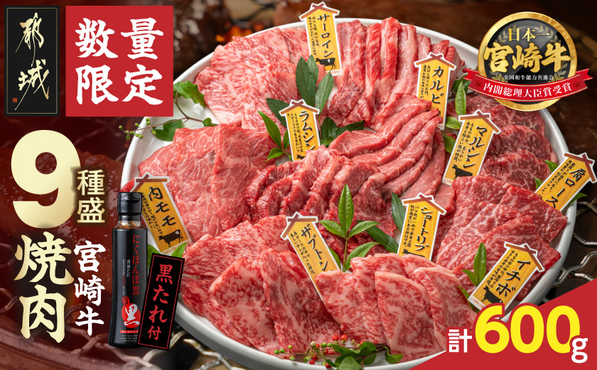 【数量限定】宮崎牛9種盛り焼肉セット_31-006-600g