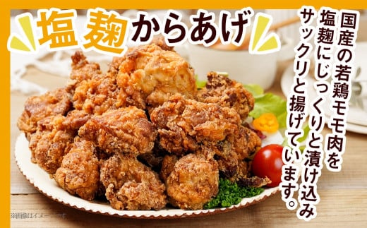 鶏塩こうじからあげとチキン南蛮セット_AA-4402_(都城市) 鶏肉 加工品 からあげ/チキン南蛮 タルタルソース付き ご当地グルメ 若鶏 お弁当/おかず おうち時間 冷凍食品 鶏もも肉  