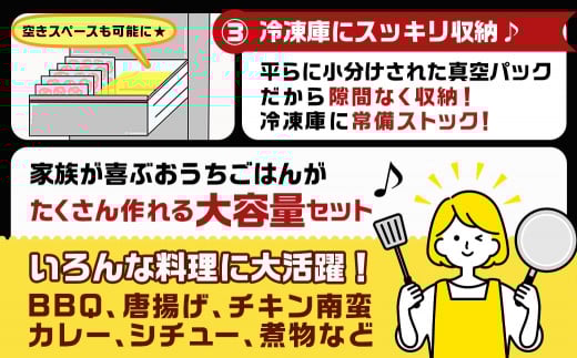 国産若鶏3kgセット 小分けパック!カット済み!(もも300g×3P・むね300g×7P)≪みやこんじょ特急便≫_11-33-007-N3kg-Q