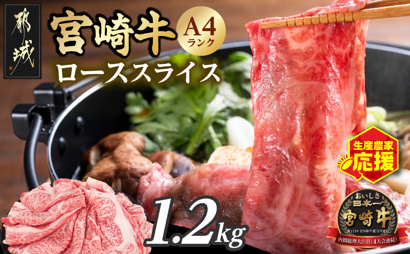 生産農家応援!宮崎牛ローススライス1.2kg_21-26-001-1200g