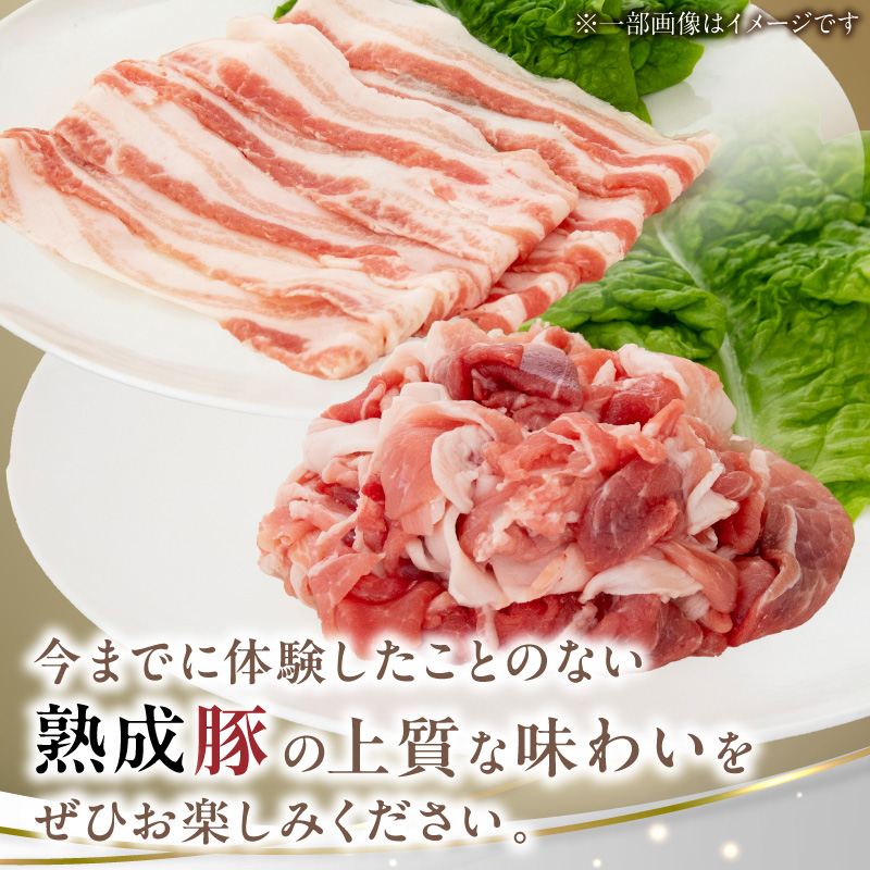 宮崎県産熟成豚 よくばり2種セットB（バラスライス3個/切り落とし2個）N0105-YA6609