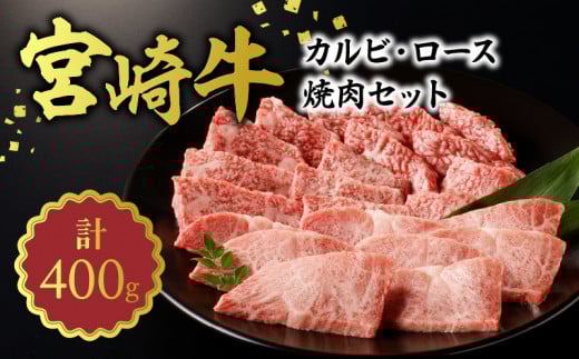 宮崎牛 カルビ・ロース焼肉400g N0140-YA962
