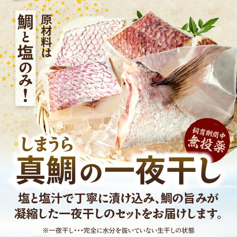 飼育期間中無投薬！しまうら真鯛「絶品一夜干しセット」 N0148-YA2236