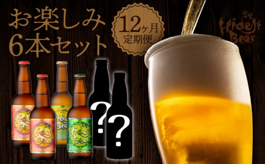 12ヶ月定期便　宮崎ひでじビール　お楽しみ6本セット　N073-ZG098