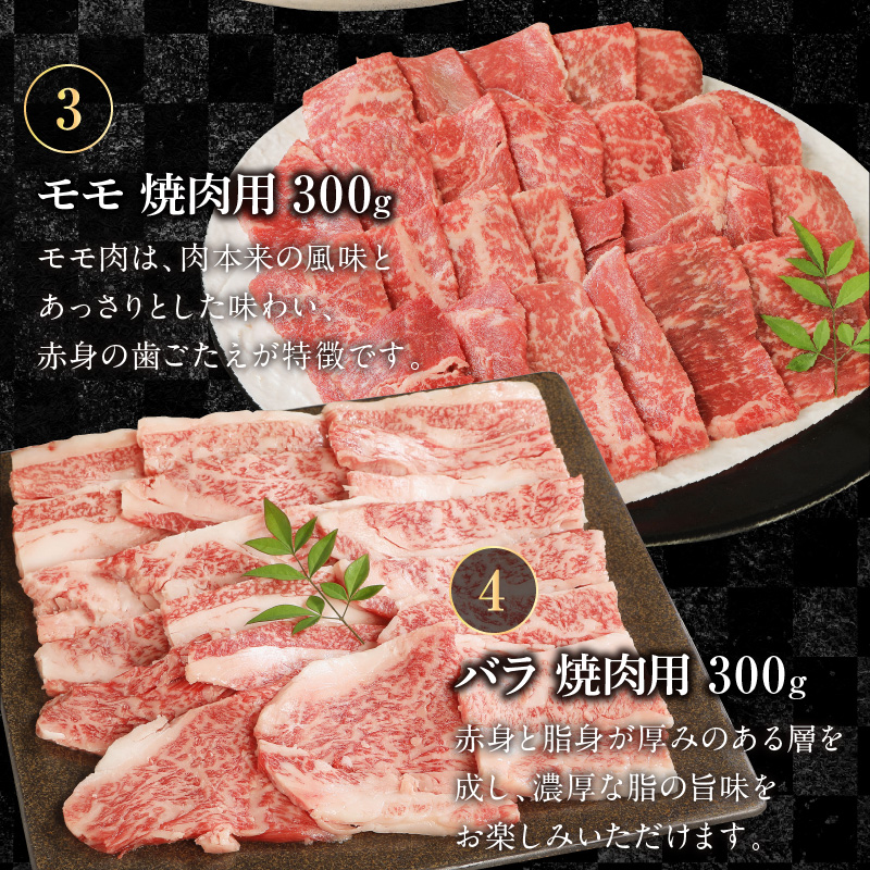 宮崎牛4種食べ比べ焼肉1.2kg N0147-YB817