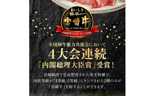 宮崎牛 ウデ 焼肉用 400g 宮崎県産和牛小間切れ 100g 計500g　N0147‐A3322