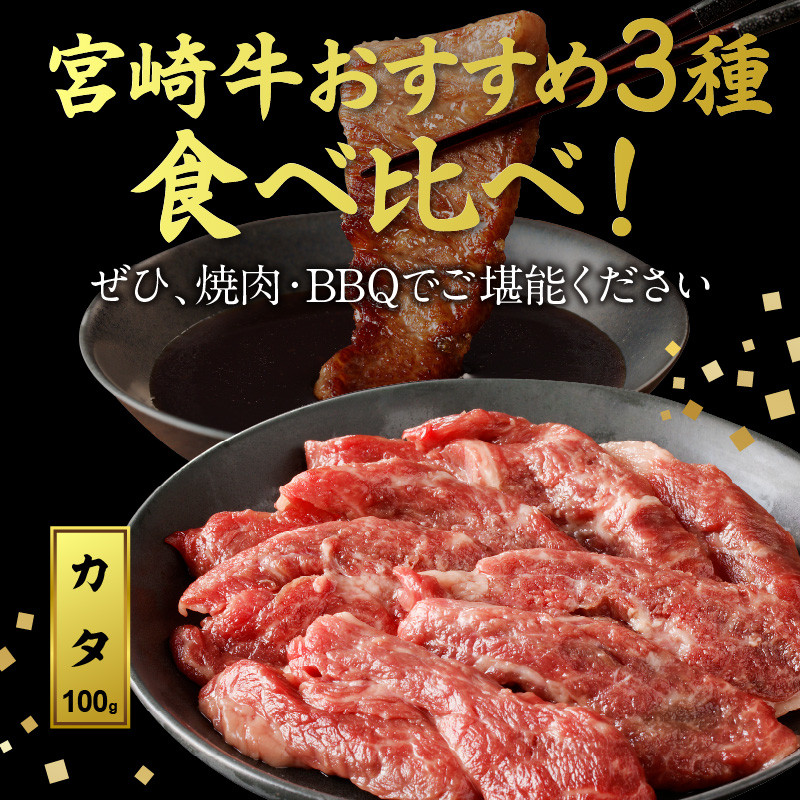 宮崎牛焼肉食べ比べ3種盛合計300gN0140-YA5506