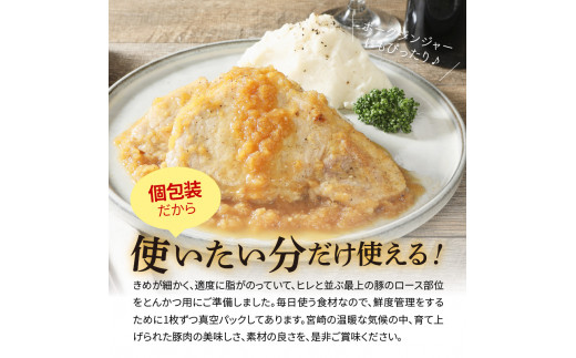 〈数量限定・個包装で便利〉宮崎県産豚ロースとんかつ用　120g×12パック　計1.4kg以上　N124-ZA077