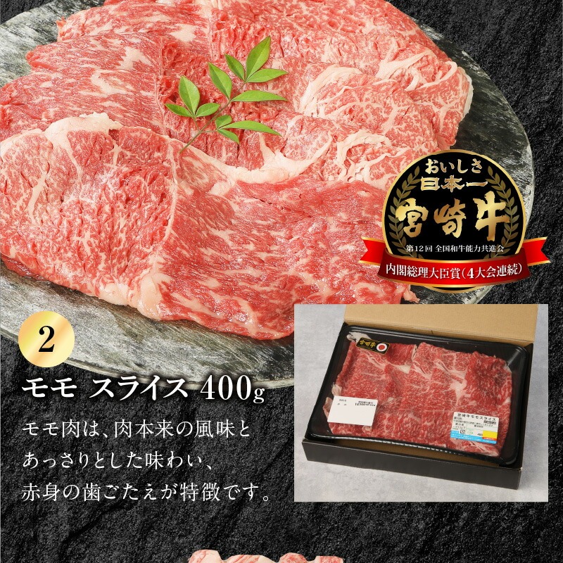 宮崎牛肩ﾛｰｽｽﾗｲｽ300gﾓﾓｽﾗｲｽ400gﾊﾞﾗｽﾗｲｽ400g計1.1kg N0147-YC126