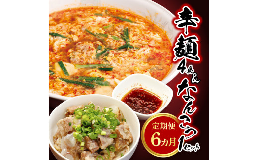 辛麺4食・なんこつ1セット【6カ月定期便】　N040-ZE067