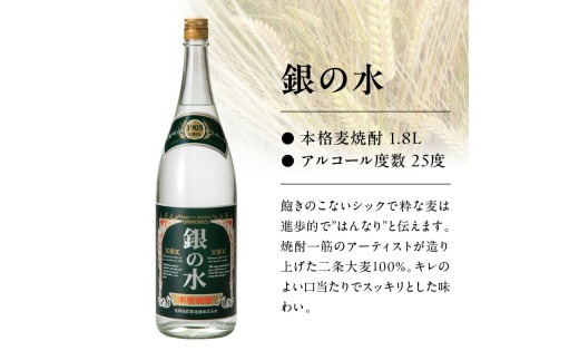 【本格麦焼酎】銀の水・銀の水BLACK 1.8L 6本セット N076-YF100