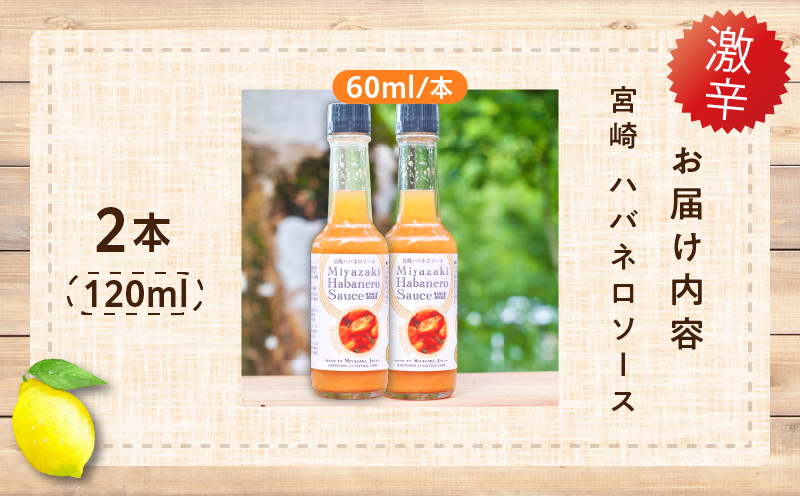 爽やか激辛食感 フルーティなハバネロソース 数量限定 宮崎 ハバネロ ソース 計2本 激辛ソース 調味料 おすすめ 加工品 オリジナル ブレンド 肉料理 パスタ ピザ ギフト プレゼント 贈り物 お取り寄せ 宮崎県 日南市 送料無料_ZXV1-24