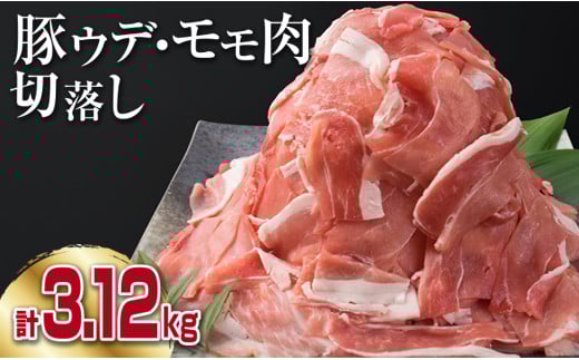 豚肉 豚ウデ 豚モモ 切り落とし セット 計3.12kg 国産 ポーク 食品 おかず 切落し スライス肉 万能食材 大容量 焼肉 生姜焼き カレー 肉じゃが 炒め物 お弁当 おつまみ 晩ご飯 うで もも 人気 冷凍 お土産 おすそ分け お取り寄せ 宮崎県 日南市 送料無料_C144-25