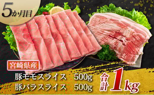 6か月 お楽しみ 定期便 豚肉 スライス 万能 セット 総重量6kg ポーク 国産 食品 豚バラ 豚ウデ 豚モモ 豚ロース 豚肩ロース すき焼き しゃぶしゃぶ とんかつ 生姜焼き おかず お弁当 おつまみ 贅沢 ご褒美 お祝 記念日 お取り寄せ 宮崎県 日南市 送料無料_IF3-23