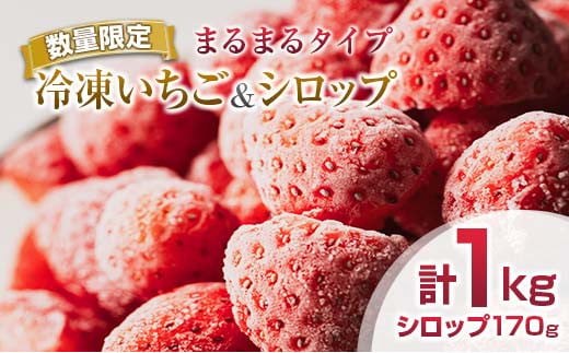 グランプリ受賞 数量限定 冷凍いちご シロップ付 計1kg+170g 【まるまるタイプ】 果物 くだもの フルーツ 苺 国産 自家製 スムージー イチゴジャム おやつ デザート 詰め合わせ 小分け 産地直送 おすそ分け 贈り物 ギフト 宮崎県 日南市 送料無料_BAV3-24