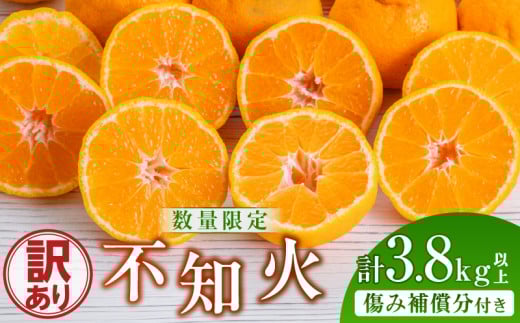 先行予約 訳あり 不知火 計3.8kg以上 傷み補償分入り 令和8年発送 期間限定 数量限定 フルーツ 果物 くだもの みかん オレンジ 柑橘 デザート ジュース おやつ 国産 食品 不揃い 傷 規格外 訳アリ 家庭用 おすそ分け おすすめ 宮崎県 日南市 送料無料_AAV6-25