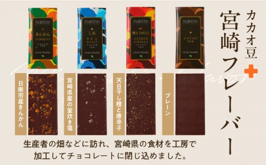 バレンタインデーまでにお届け 無添加 チョコレート セット 4種 フレーバー カカオ スイーツ きんかん 橙とうがらし しお プレーン デザート おやつ ポリフェノール ギフト 贈り物 プレゼント 加工品 ショコラ 粗糖 詰め合わせ 人気 おすすめ グルメ お取り寄せ 宮崎県 日南市 送料無料_C139-25-VA