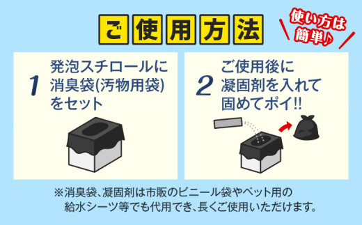 緊急時にあると便利!! 非常用トイレ ハッ！トイレ君 30回分 日用品 雑貨 災害グッズ 防災グッズ 簡易トイレ 災害用トイレ 防災用品 介護用 多機能 レジャー アウトドア キャンプ 渋滞時 おすすめ 軽量 生活用品 男女兼用 宮崎県 日南市 送料無料_BA87-24