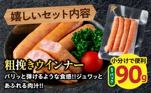 粗挽き ウインナー 90g×4パック ポークハンバーグ 100g×8個 お試しセット 国産 豚肉 ソーセージ 加工品 おかず お弁当 おつまみ 食品 BBQ バーベキュー 焼肉 人気 おすすめ 詰め合わせ 簡単調理 小分け お取り寄せ グルメ ミヤチク 宮崎県 日南市 送料無料_BA94-25