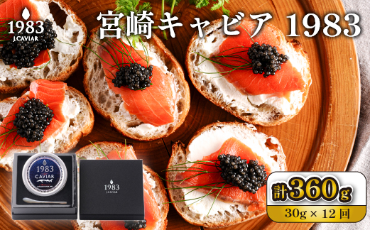 【定期便・全12回】＜国際線ファーストクラス採用＞宮崎キャビア1983  30g×12回（国産 キャビア 魚卵 宮崎県 宮崎 小林市 定期便）