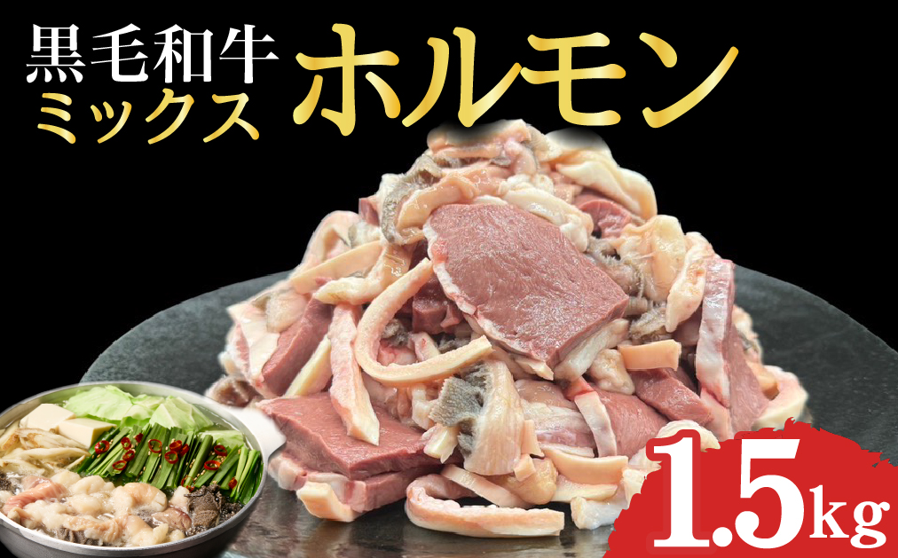 宮崎県産ミックスホルモン 500g×3P 計1.5kg（牛肉 肉 ホルモン 黒毛和牛 もつ鍋 焼肉 鍋）