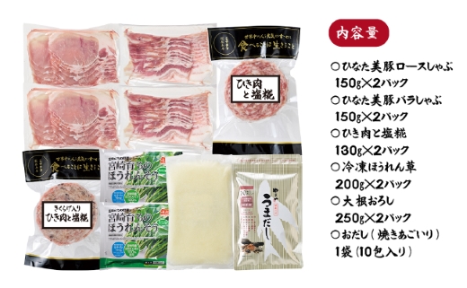 【宮崎素材のお鍋セット】ひき肉と塩糀のみぞれほうれん草鍋セット