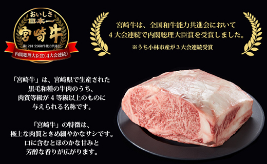 【特別提供品】宮崎牛霜降り肩ロース焼肉・ウインナー４Pセット