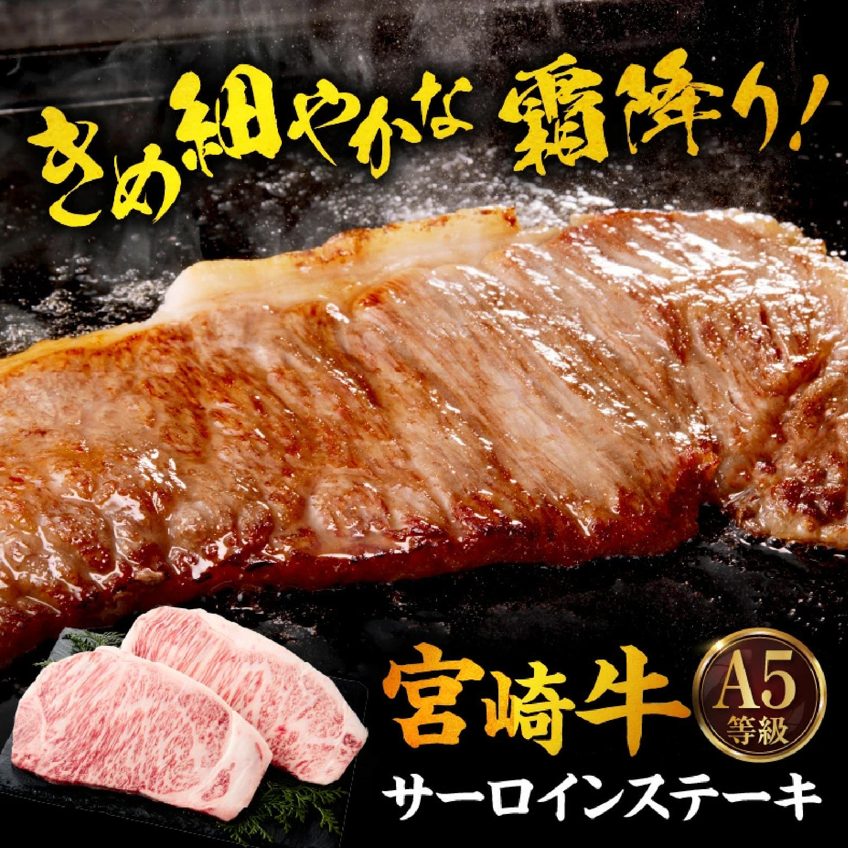 【A5等級宮崎牛】サーロインステーキ・芯ロースステーキセット800g（小林市産）(ミヤザキギュウサーロイン シンロース)