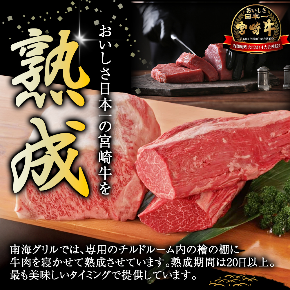 【人気鉄板焼き店厳選】熟成宮崎牛A4等級霜降り・赤身焼肉食べ比べセット　オリジナルソース付き（国産 牛肉 黒毛和牛 宮崎牛 焼肉 すき焼き 赤身 霜降り 特製タレ付き）