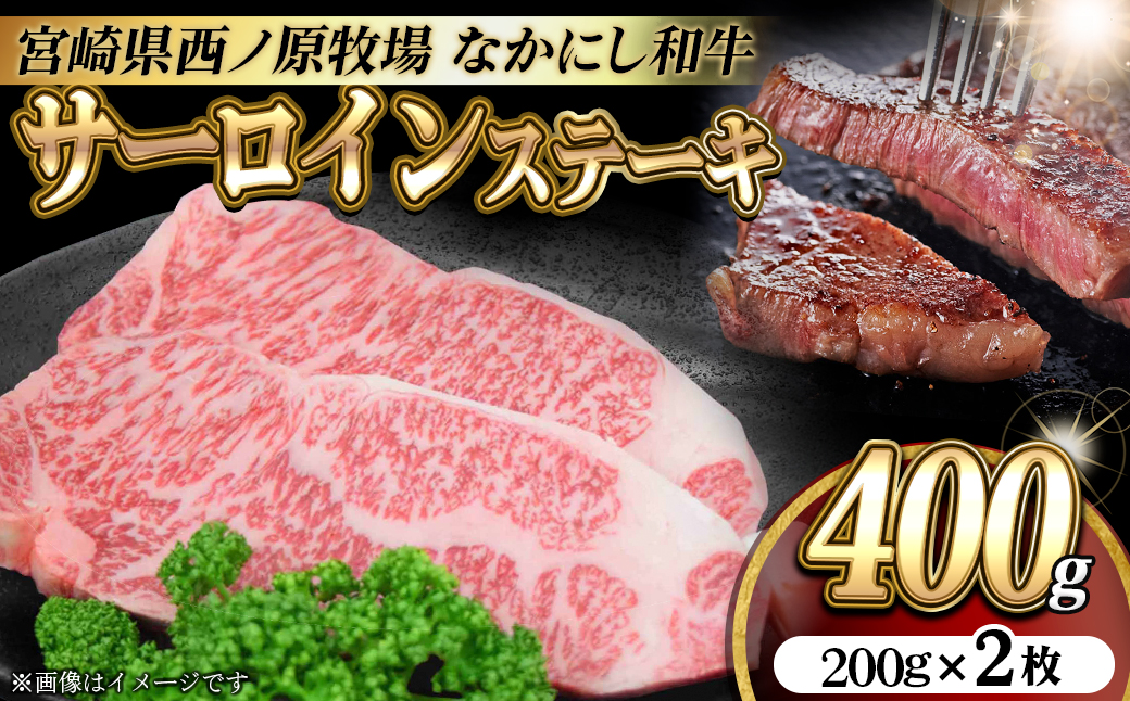 宮崎県西ノ原牧場・なかにし和牛サーロインステーキ 400g（国産 牛肉 肉 黒毛和牛 お肉 赤身 サーロインステーキ ステーキ)