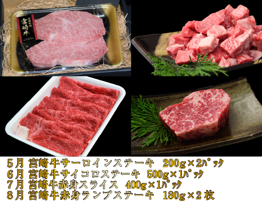 【お肉の定期便】百名店 極コース 全12回（牛肉 和牛 黒毛和牛 宮崎牛 ステーキ シャトーブリアン モモ サーロイン 赤身 定期便）