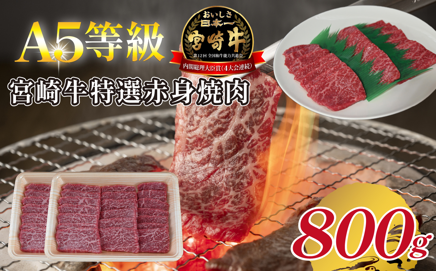 【A5等級】宮崎牛特選赤身焼肉 800g  宮崎牛 ブランド牛 和牛 牛肉 焼肉 特選和牛 赤身 A5 宮崎県 小林市