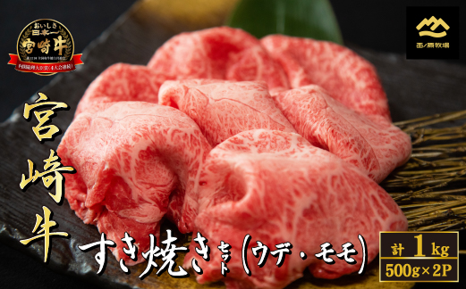 【A4等級以上】宮崎牛 おためし すき焼き 500g×2P（国産 牛肉 肉 宮崎牛 黒毛和牛 モモ ウデ 赤身 すき焼き 人気 特別提供）