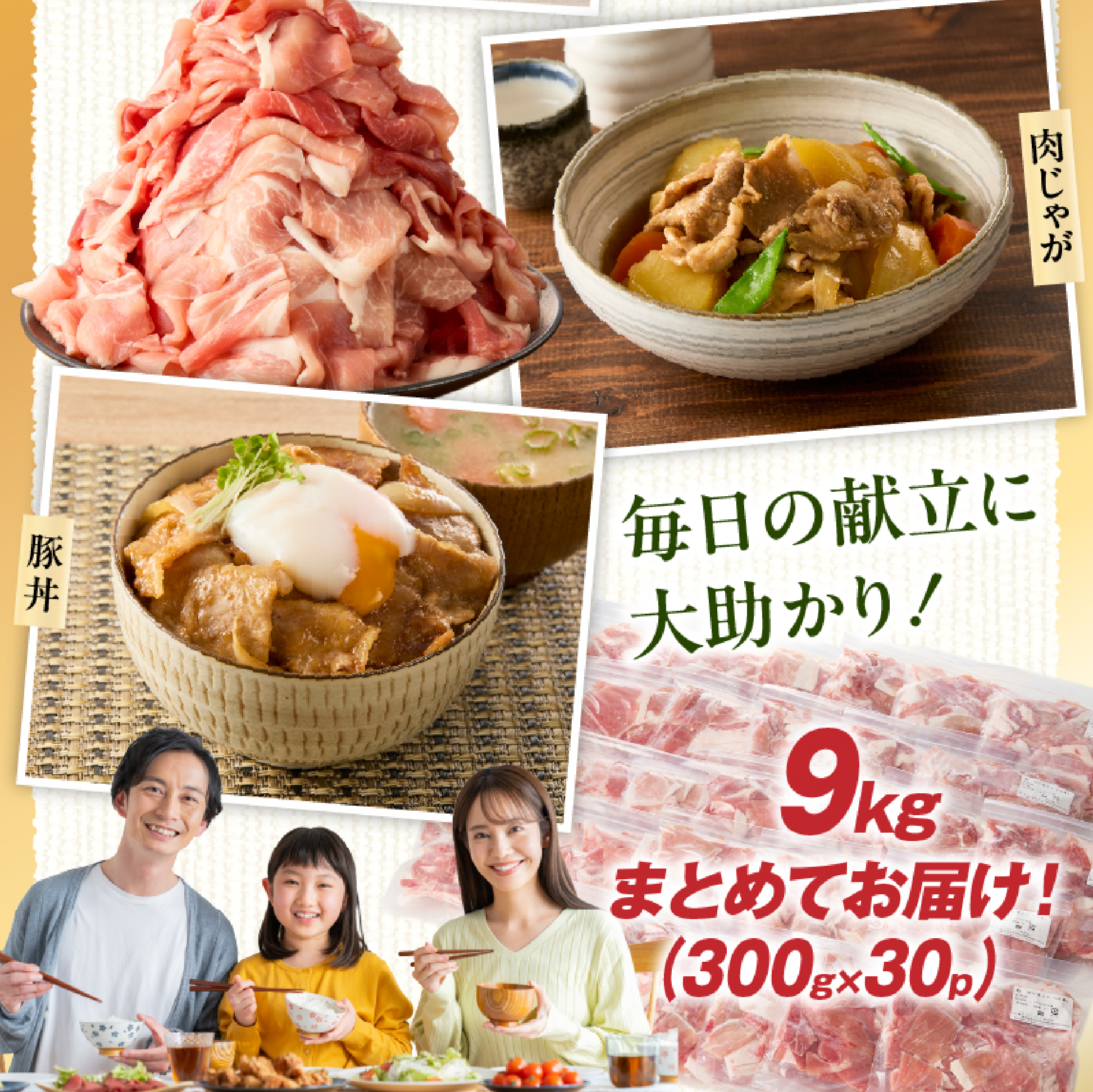 【大容量!!】九州産豚小間切れ 9kg 300g×30P（国産 豚 豚肉 小間切れ 豚小間 豚こま 切り落とし 真空 小分け 冷凍 宮崎県 小林市 ）