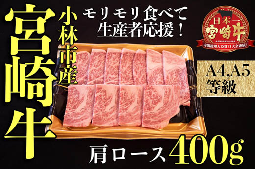 【モリモリ応援】Ａ4等級以上宮崎牛おためしモリモリ肩ロース（焼肉用）