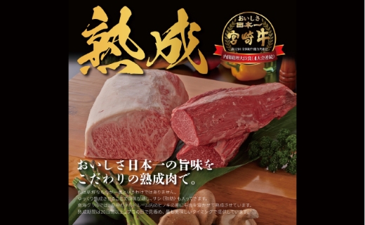 【人気鉄板焼き店厳選】】熟成宮崎牛A5等級ロース・A4等級赤身すき焼き食べ比べセット　オリジナルタレ付き（国産 牛肉 黒毛和牛 宮崎牛 焼肉 すき焼き スライス 赤身 霜降り 特製タレ付き）