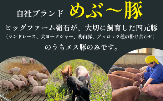 【年末限定受付！】めぶ～豚バラエティ4種セット 計3.2kg（豚肉 豚 豚バラ とんかつ用 切り落とし こま切れ ミンチ 小分け）