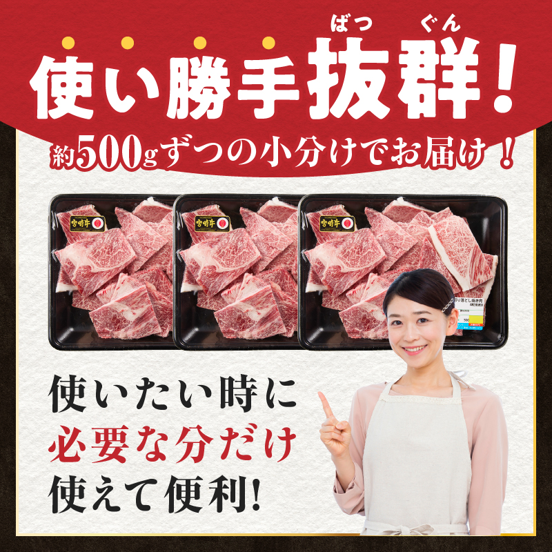 A4等級以上 宮崎牛 訳あり 焼肉 バラエティパック 1.5kg（牛肉 肉 お肉 黒毛和牛 宮崎牛 ブランド牛 内閣総理大臣賞4大会連続受賞）