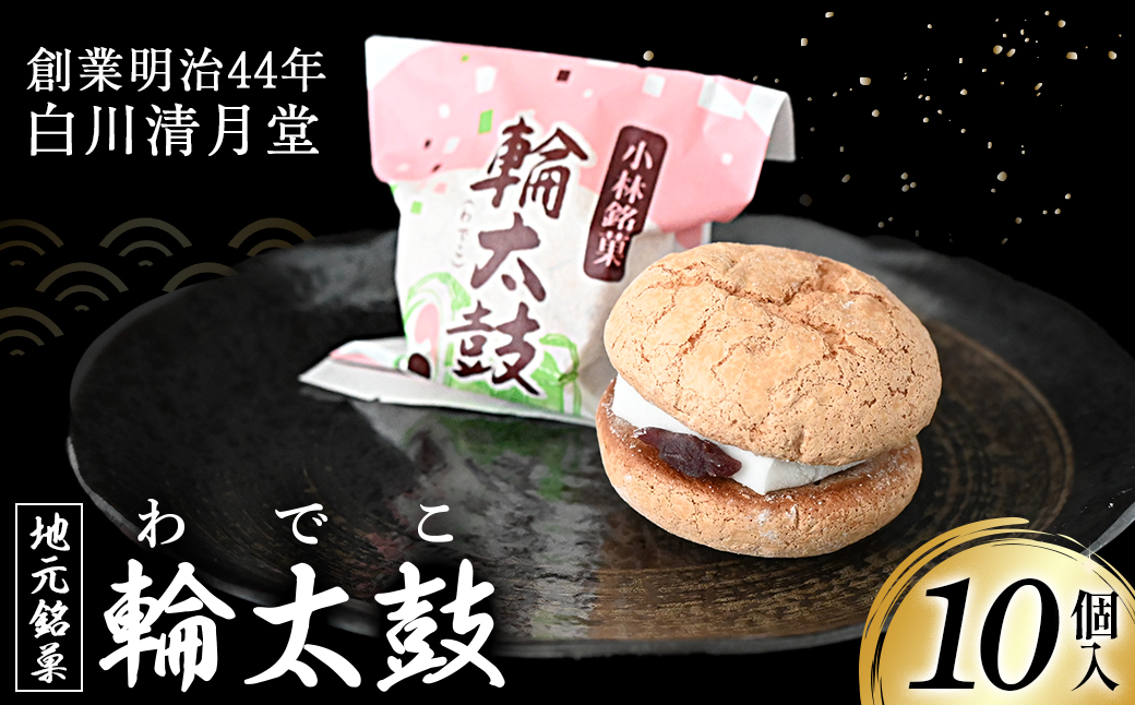 【地元銘菓】輪太鼓（わでこ）10個入（菓子 スイーツ 和菓子 ブッセ 餅 あんこ 銘菓 宮崎県）