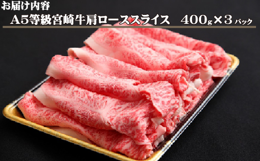 【黒毛和牛専門店直送】A5等級 宮崎牛 肩ロース スライス 1.2kg（宮崎牛 牛肉 A5 国産 ロース スライス すき焼き 人気）