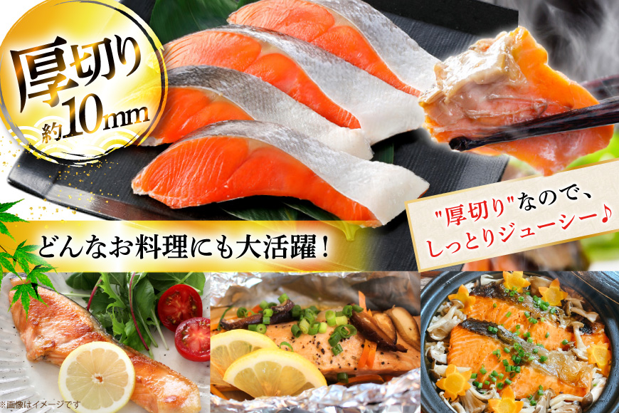 鮭 厚切り 塩銀鮭 A品 切り身 約1kg [安田 宮崎県 日向市 452061467] 銀鮭 鮭 魚介類 海鮮 さけ サケ 鮭切身 シャケ 切り身 1kg 1キロ 冷凍 家庭用 おかず 弁当 銀鮭切り身 魚