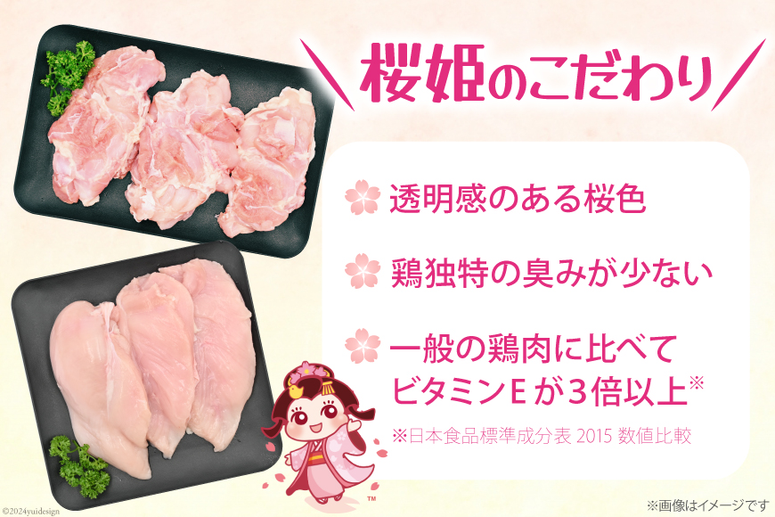 鶏肉 国産 桜姫鶏 (R) もも肉 むね肉 セット 各2kgずつ 計 4kg [日本ハムマーケティング 宮崎県 日向市 452061078] 冷凍 もも 鶏もも肉 鶏モモ むね 鶏むね肉 鶏胸肉 鶏ムネ 鶏