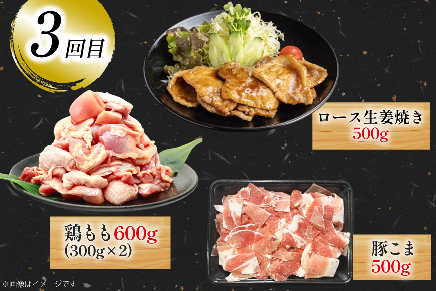 豚肉 鶏肉 宮崎県産 豚 鶏 3回 定期便 [南九フーズ 宮崎県 日向市 452061539] 切り落とし 小分け ロース とんかつ もも もも肉 鶏もも 鶏もも肉