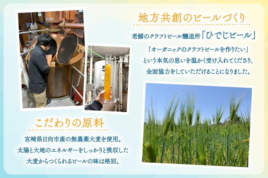 ビール 太陽と海のごきげん ひなたビール 330ml 瓶 6本 [Hinata Organic Elements 宮崎県 日向市 452061208] クラフトビール クラフト 酒 お酒 地ビール ラガータイプ フルーティ オーガニック