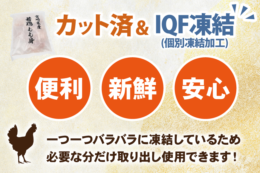 鶏肉 もも 切身 IQF 250g 6袋 計1.5kg 宮崎県産 [南九フーズ 宮崎県 日向市 452061693] とり肉 鳥肉 鶏もも 鶏もも肉 鶏 真空包装 宮崎 個包装 お弁当 個別急速冷凍 個別凍結加工 カット 小分け 時短 カット済み