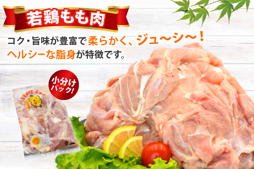 宮崎県産若鶏もも＆むねセット 4kg [エム・ティ・シー 宮崎県 日向市 452061362] 鶏肉 もも肉 胸肉 小分け セット 肉 国産 冷凍