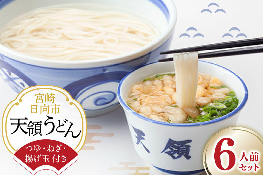 うどん 生麺 天領うどん つゆ ねぎ 揚げ玉 付き 6人前 セット [天領うどん本店 宮崎県 日向市 452061557] ウドン 釜揚げ 釜揚げうどん