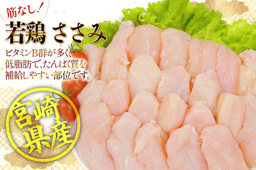 鶏肉 業務用 宮崎県産 若鶏 もも切身 300g 3p むね切身 300g 2p 筋なし ささみ 250g 2p 計 2kg セット [TRINITY 宮崎県 日向市 452061337] 鶏もも肉 もも肉 鶏むね肉 むね肉 ササミ 冷凍 鶏肉もも 詰め合わせ