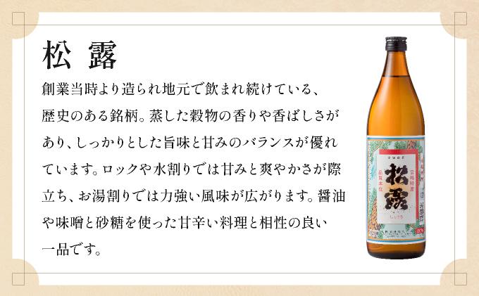 《松露酒造》串間市の蔵元がお届けする本格芋焼酎が楽しめる2本セット《松露900ml(20度)×2本》本格焼酎 定番焼酎 酒 焼酎 芋焼酎 送料無料 贈答 ギフト プレゼント 宮崎県 KU566